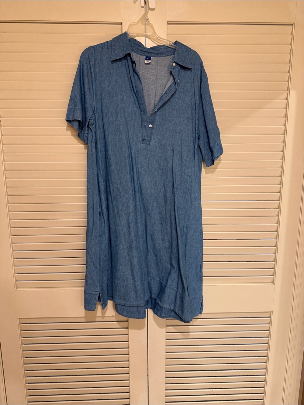 Old Navy MT Chambray Polo Shirt Dress in Light Blue